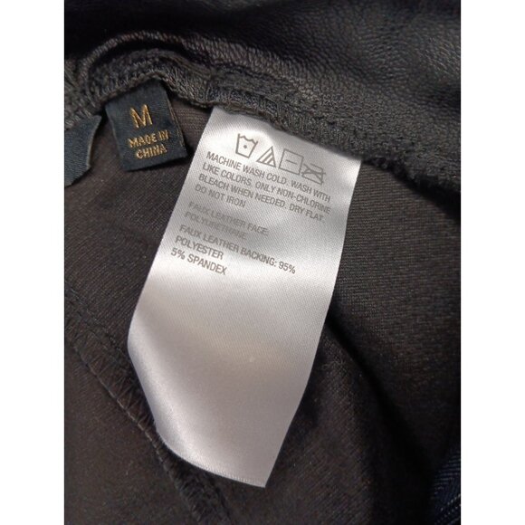 IMAN Global Chic Womens M Textured Faux Leather Bootcut Pant Black Zip NWOT - Picture 6 of 10